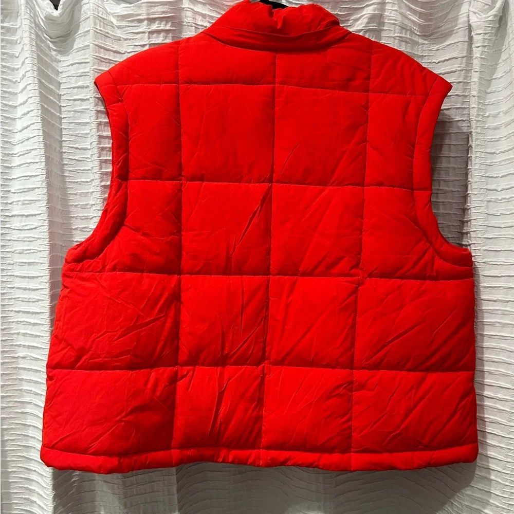 Madewell Red Modular Quilted Crop Puffer Jacket (Removable Hood and Sleeves) - Picture 12 of 12